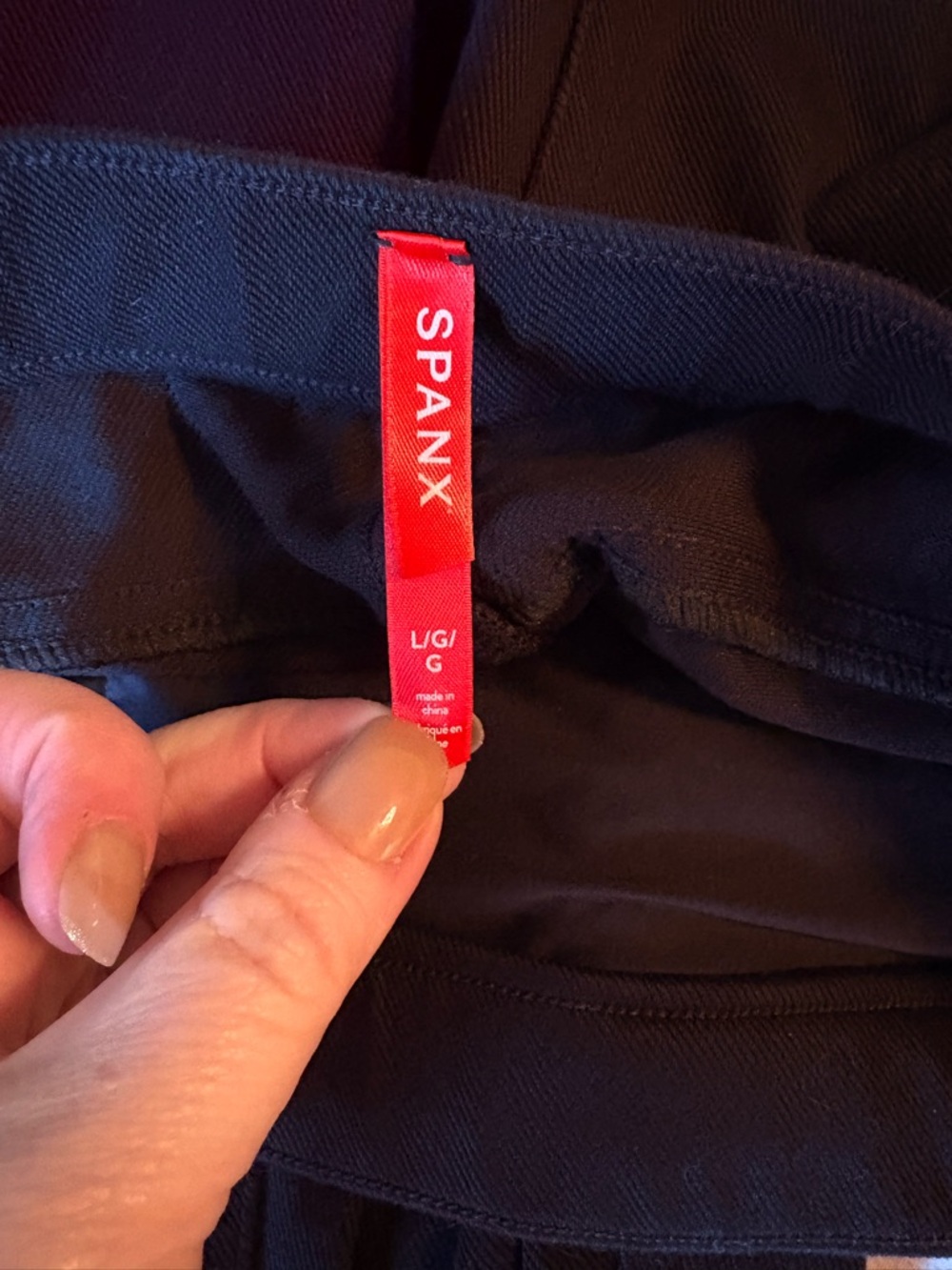 SPANX Black Leggings with Red Brand Tag